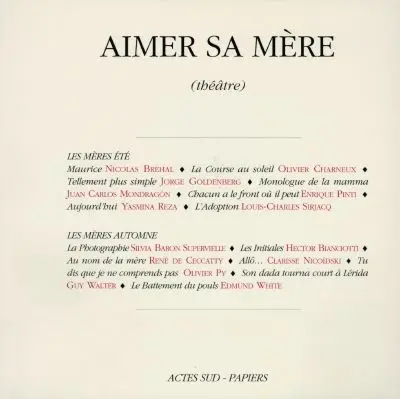 Aimer sa mère : théâtre