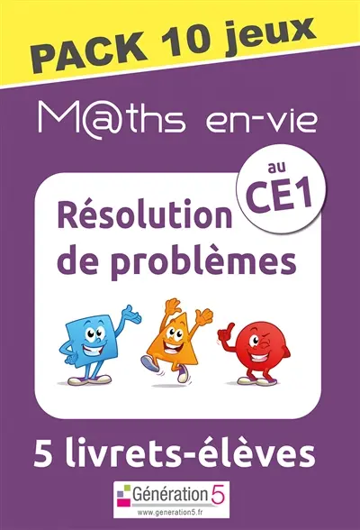 M@ths en-vie : Pack 10 jeux de 5 livrets : Résolution de problèmes au CE1