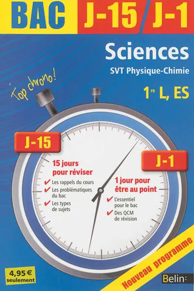 Sciences, SVT, physique chimie 1re L, ES : nouveau programme