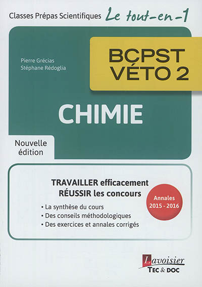 Chimie BCPST-Véto 2 : annales 2015-2016