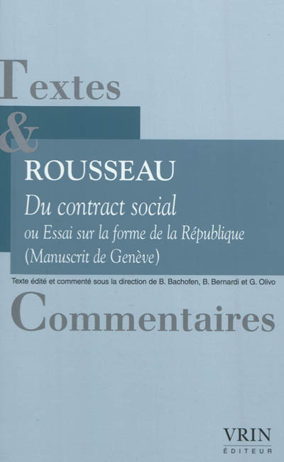 Du contrat social ou Essai sur la forme de la République (manuscrit de Genève)