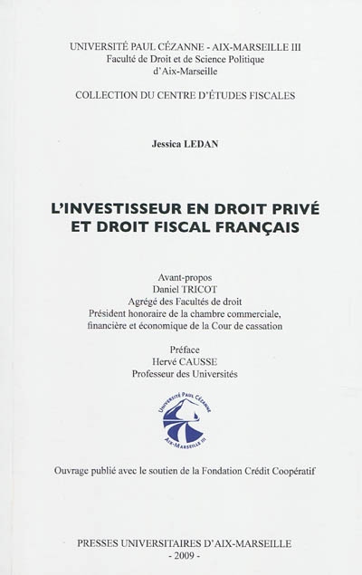 L'investisseur en droit privé et droit fiscal français