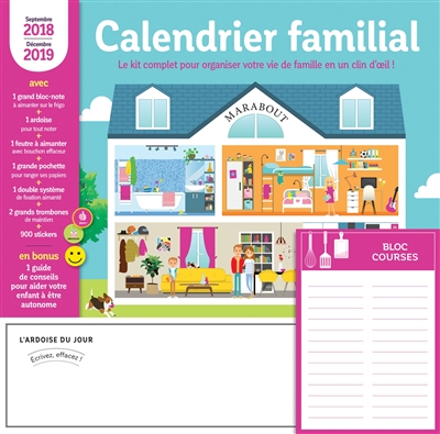 Calendrier familial : septembre 2018-décembre 2019 : le kit complet pour organiser votre vie de famille en un clin d'oeil !