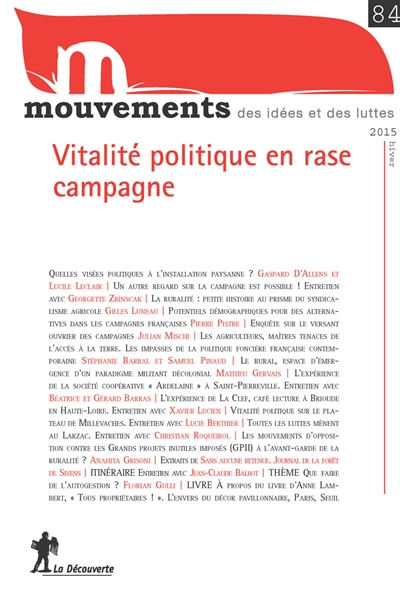 Mouvements, n° 84. Vitalité politique en rase campagne