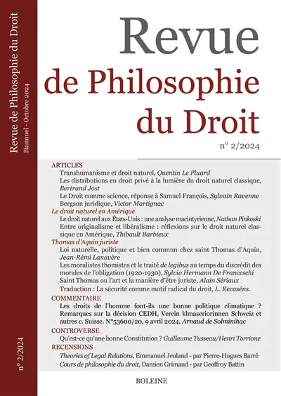 Revue de philosophie du droit, n° 2