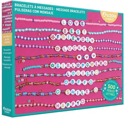 Mes bracelets à messages : bracelets personnalisables. My message bracelets : customizable bracelets. Mis pulseras con mensaje : pulseras personalizables