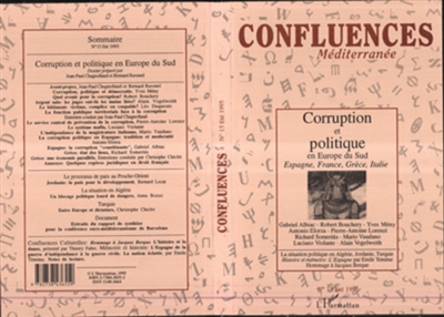 Confluences Méditerranée, n° 15. Corruption et politique en Europe du Sud : Espagne, France, Grèce, Italie