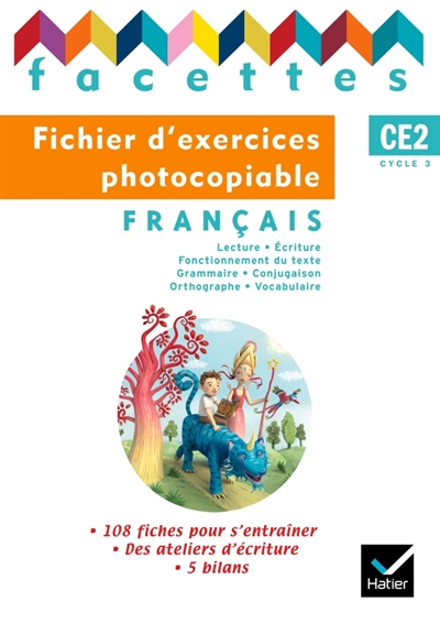 Facettes français CE2, cycle 3 : fichier d'exercices photocopiables : lecture, écriture, grammaire, conjugaison, orthographe, vocabulaire