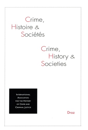 Crime, histoire et sociétés, n° 1 (2019)