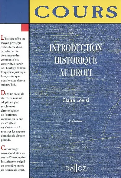 Introduction historique au droit