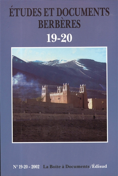 Etudes et documents berbères, n° 19-20