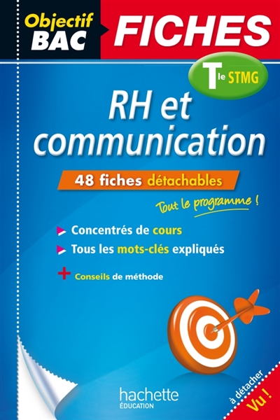 RH et communication : terminale STMG : 48 fiches détachables