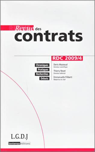 Revue des contrats, n° 4 (2009)