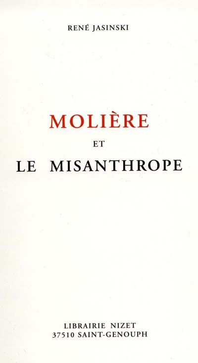 Molière et le Misanthrope