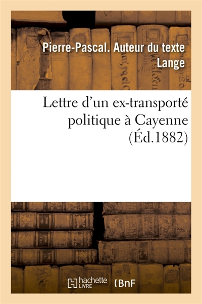 Lettre d'un ex-transporté...
