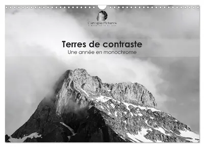 Terres de contraste – Une année en monochrome (Calendrier mural 2026 DIN A3 vertical), CALVENDO calendrier mensuel : Un calendrier artistique et élégant qui révèle, mois après mois, la puissance et la poésie des paysages en noir et blanc.