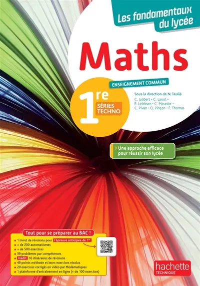 Maths 1re séries techno, enseignement commun Maths 1re séries techno, enseignement commun