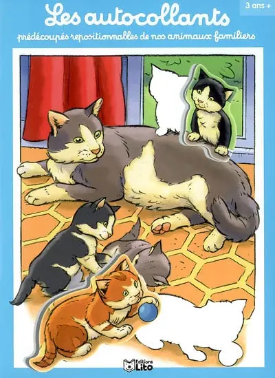 Les autocollants prédécoupés repositionnables de nos animaux familiers : chats