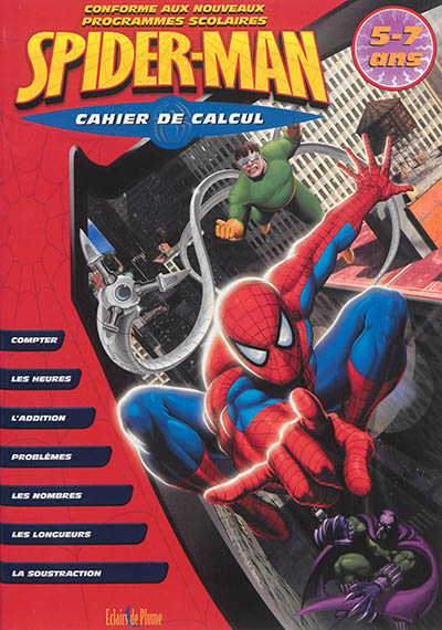 Cahier de calcul Spider-Man, 5-7 ans