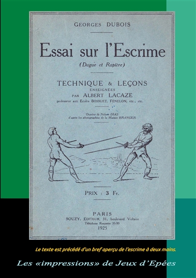 Essai sur l'Escrime (Dague...