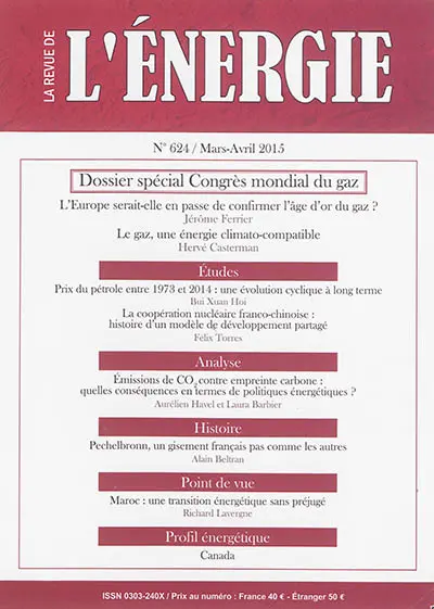 Revue de l'énergie, n° 624