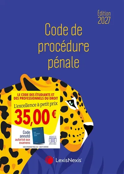 Code de procédure pénale 2027 : jaquette panthère