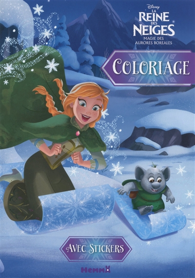 La reine des neiges : la magie des aurores boréales : coloriage avec stickers