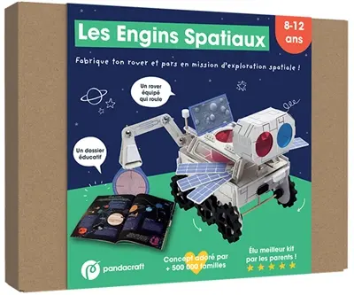 Les engins spatiaux : kit Pandacraft 8-12 ans : Fabrique un rover spatial et pars en mission sur Mars !