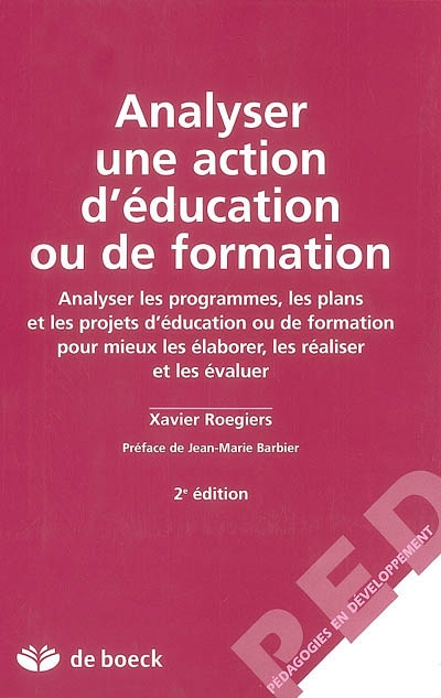 analyser une action d'éducation ou de formation