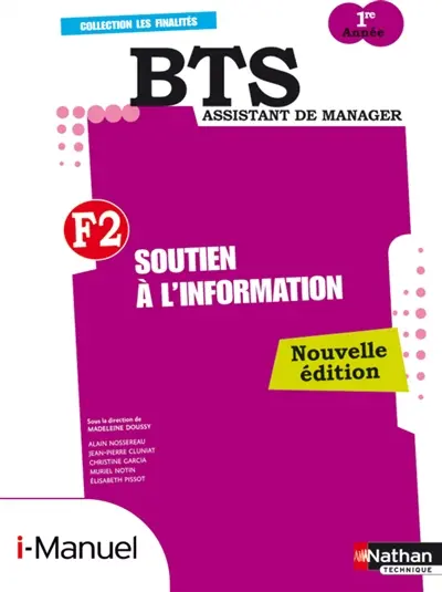 F2, soutien à l'information : BTS assistant de manager 1re année