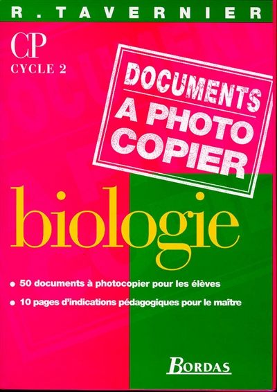 Biologie, documents à photocopier, CP