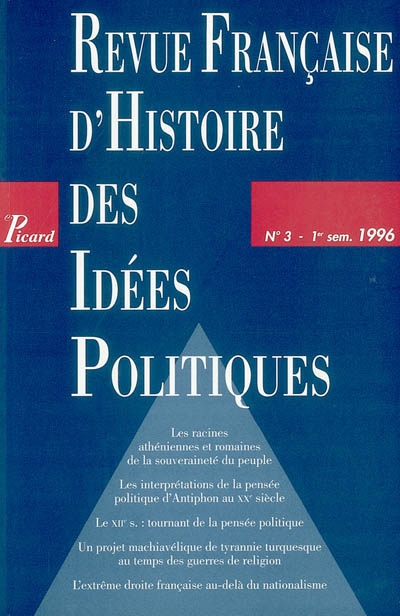 revue française d'histoire des idées politiques, n° 3