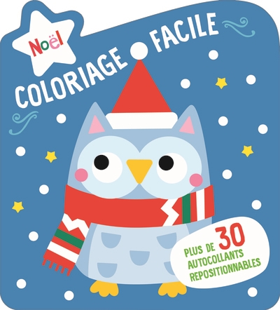 Coloriage facile : Noël : le hibou