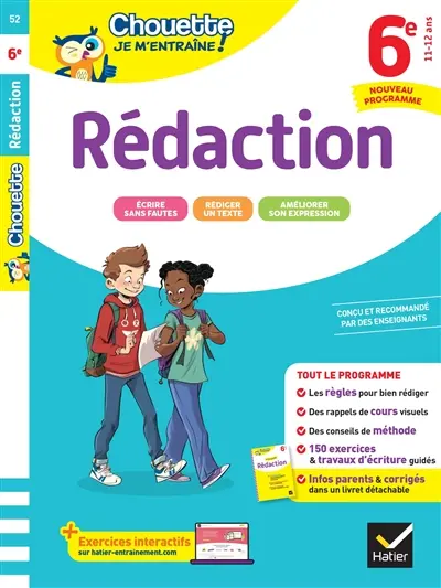 Rédaction 6e, 11-12 ans : nouveau programme
