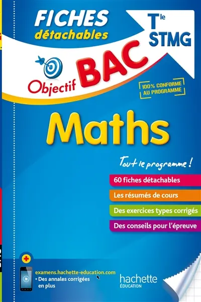 Maths terminale STMG : 60 fiches détachables