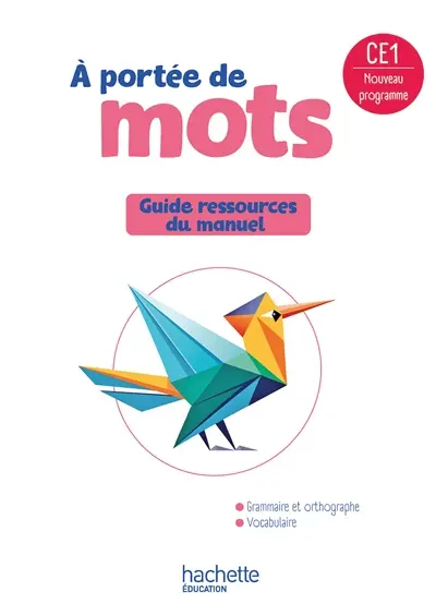 A portée de mots CE1 : guide ressources du manuel : nouveau programme