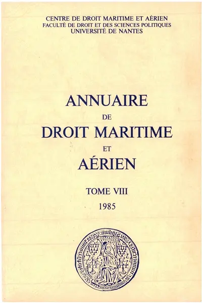Annuaire de droit maritime et aérien, n° 8