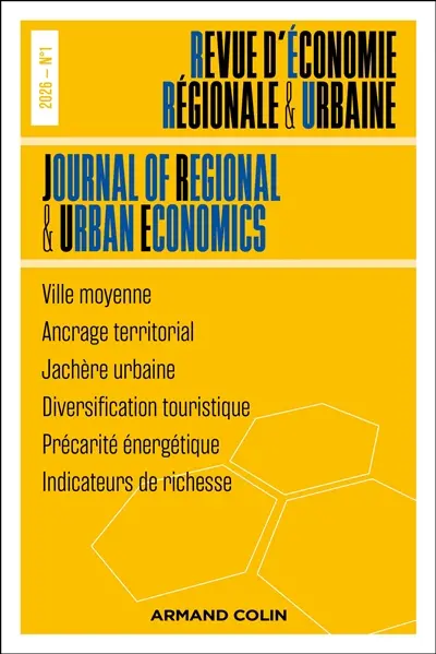 Revue d'économie régionale et urbaine, n° 1 (2026)