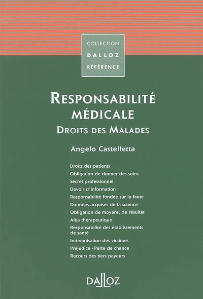 Responsabilité médicale : droits des patients, 2002