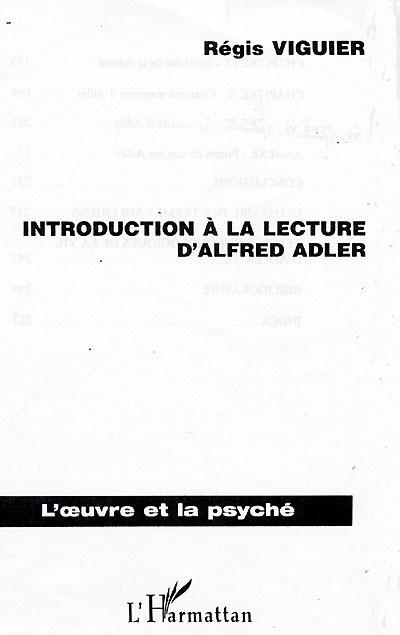 Introduction à la lecture d'Alfred Adler