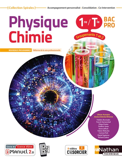 Physique chimie 1re-terminale groupements 1 et 2, bac pro : nouveaux programmes, réforme de la voie professionnelle