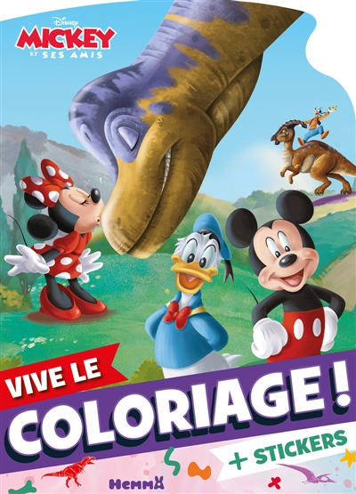 disney mickey et ses amis : vive le coloriage ! (mickey dinosaures)