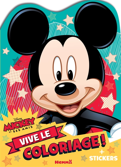 disney mickey et ses amis : vive le coloriage ! (mickey fond bleu et rouge)