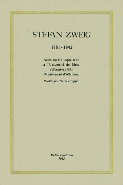 Stefan Zweig : 1881-1942