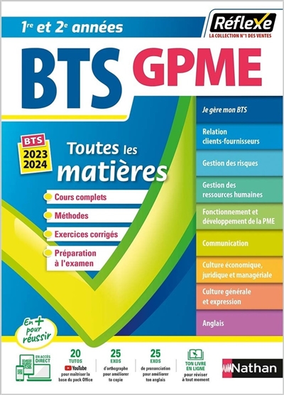 BTS GPME gestion de la PME, 1re et 2e années : toutes les matières : BTS 2023-2024