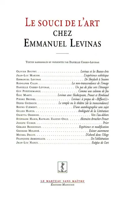 Le souci de l'art chez Emmanuel Levinas
