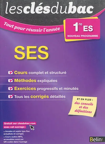 SES : 1re ES : nouveau programme