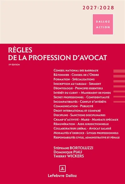 Règles de la profession d'avocat : 2027-2028