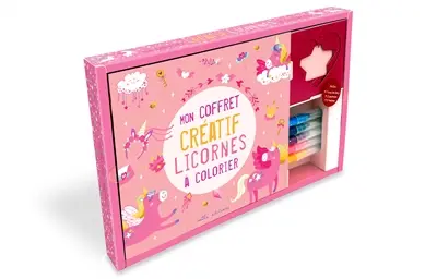 Mon coffret créatif licornes à colorier