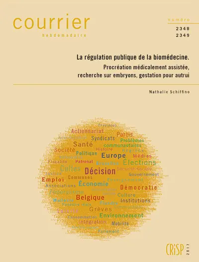 Courrier hebdomadaire, n° 2348-2349. La régulation publique de la biomédecine : procréation médicalement assistée, recherche sur les embryons, gestation pour autrui